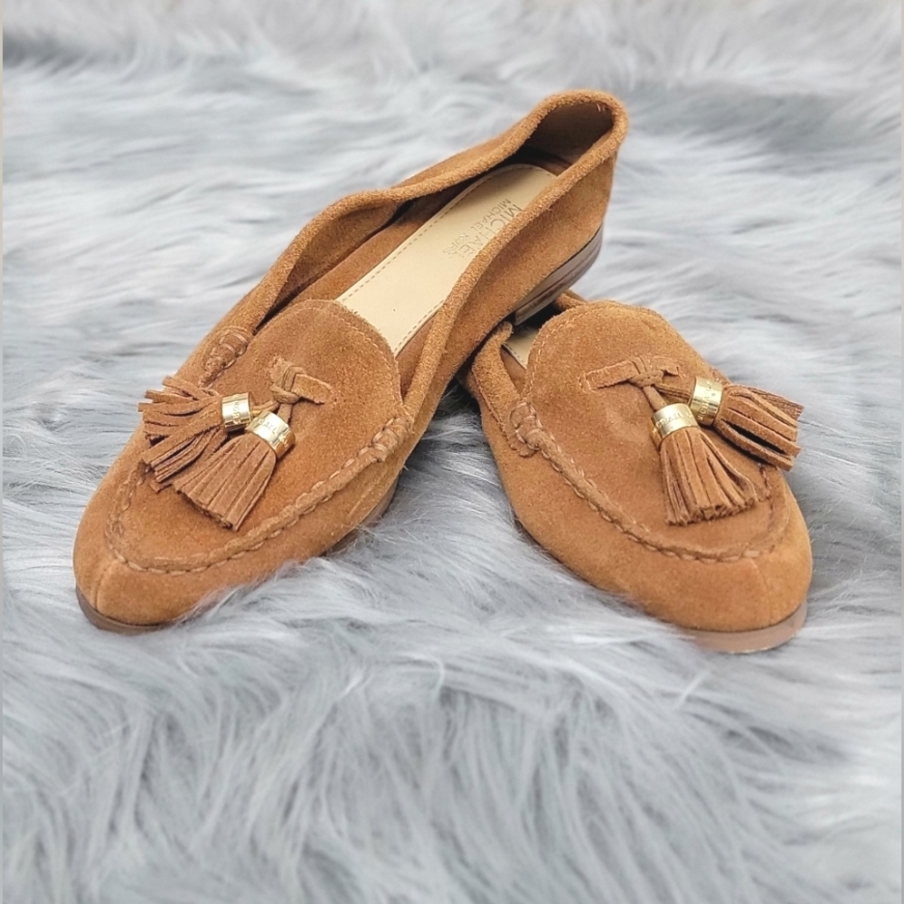Michael Kors Suede Brown Loafers With Tassel